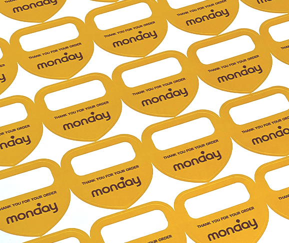 Monday yellow die-cut stickers